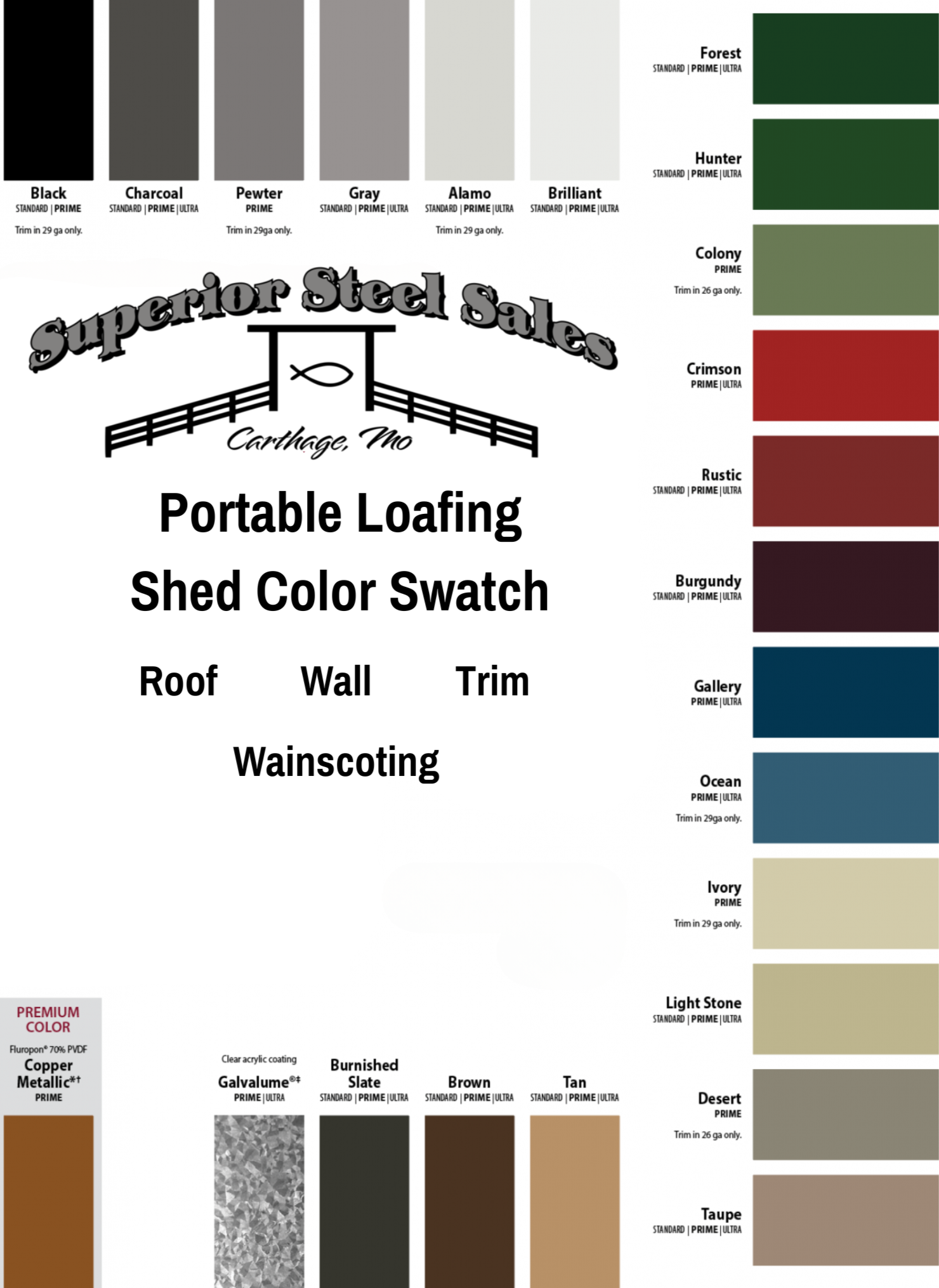 Shed Color Options